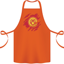 Torn  Kyrgyzstan Flag Kyrgyz Day Football Cotton Apron 100% Organic Orange