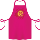 Torn  Kyrgyzstan Flag Kyrgyz Day Football Cotton Apron 100% Organic Pink