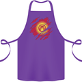 Torn  Kyrgyzstan Flag Kyrgyz Day Football Cotton Apron 100% Organic Purple