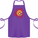 Torn  Kyrgyzstan Flag Kyrgyz Day Football Cotton Apron 100% Organic Purple
