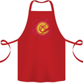 Torn  Kyrgyzstan Flag Kyrgyz Day Football Cotton Apron 100% Organic Red