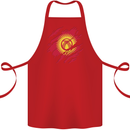 Torn  Kyrgyzstan Flag Kyrgyz Day Football Cotton Apron 100% Organic Red