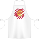 Torn  Kyrgyzstan Flag Kyrgyz Day Football Cotton Apron 100% Organic White