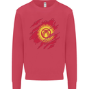 Torn  Kyrgyzstan Flag Kyrgyz Day Football Kids Sweatshirt Jumper Heliconia