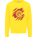 Torn  Kyrgyzstan Flag Kyrgyz Day Football Kids Sweatshirt Jumper Yellow