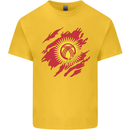 Torn  Kyrgyzstan Flag Kyrgyz Day Football Kids T-Shirt Childrens Yellow