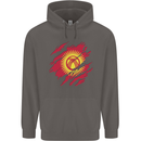 Torn  Kyrgyzstan Flag Kyrgyz Day Football Mens 80% Cotton Hoodie Charcoal