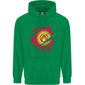 Torn  Kyrgyzstan Flag Kyrgyz Day Football Mens 80% Cotton Hoodie Irish Green