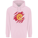 Torn  Kyrgyzstan Flag Kyrgyz Day Football Mens 80% Cotton Hoodie Light Pink
