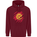 Torn  Kyrgyzstan Flag Kyrgyz Day Football Mens 80% Cotton Hoodie Maroon