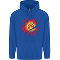 Torn  Kyrgyzstan Flag Kyrgyz Day Football Mens 80% Cotton Hoodie Royal Blue