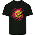 Torn  Kyrgyzstan Flag Kyrgyz Day Football Mens Cotton T-Shirt Tee Top Black