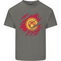 Torn  Kyrgyzstan Flag Kyrgyz Day Football Mens Cotton T-Shirt Tee Top Charcoal