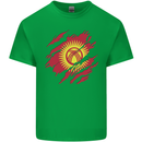 Torn  Kyrgyzstan Flag Kyrgyz Day Football Mens Cotton T-Shirt Tee Top Irish Green
