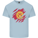 Torn  Kyrgyzstan Flag Kyrgyz Day Football Mens Cotton T-Shirt Tee Top Light Blue
