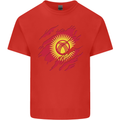 Torn  Kyrgyzstan Flag Kyrgyz Day Football Mens Cotton T-Shirt Tee Top Red