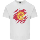 Torn  Kyrgyzstan Flag Kyrgyz Day Football Mens Cotton T-Shirt Tee Top White