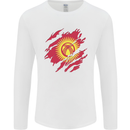 Torn  Kyrgyzstan Flag Kyrgyz Day Football Mens Long Sleeve T-Shirt White
