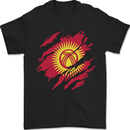 Torn  Kyrgyzstan Flag Kyrgyz Day Football Mens T-Shirt 100% Cotton Black