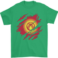Torn  Kyrgyzstan Flag Kyrgyz Day Football Mens T-Shirt 100% Cotton Irish Green