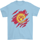 Torn  Kyrgyzstan Flag Kyrgyz Day Football Mens T-Shirt 100% Cotton Light Blue