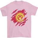 Torn  Kyrgyzstan Flag Kyrgyz Day Football Mens T-Shirt 100% Cotton Light Pink