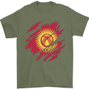 Torn  Kyrgyzstan Flag Kyrgyz Day Football Mens T-Shirt 100% Cotton Military Green