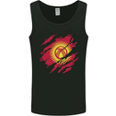 Torn  Kyrgyzstan Flag Kyrgyz Day Football Mens Vest Tank Top Black