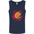 Torn  Kyrgyzstan Flag Kyrgyz Day Football Mens Vest Tank Top Navy Blue