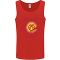 Torn  Kyrgyzstan Flag Kyrgyz Day Football Mens Vest Tank Top Red
