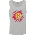 Torn  Kyrgyzstan Flag Kyrgyz Day Football Mens Vest Tank Top Sports Grey