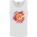 Torn  Kyrgyzstan Flag Kyrgyz Day Football Mens Vest Tank Top White