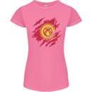 Torn  Kyrgyzstan Flag Kyrgyz Day Football Womens Petite Cut T-Shirt Azalea