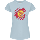 Torn  Kyrgyzstan Flag Kyrgyz Day Football Womens Petite Cut T-Shirt Light Blue