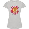 Torn  Kyrgyzstan Flag Kyrgyz Day Football Womens Petite Cut T-Shirt Sports Grey