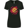Torn  Kyrgyzstan Flag Kyrgyz Day Football Womens Wider Cut T-Shirt Black