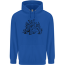 Tortoise Mushrooms Nature Mycology Childrens Kids Hoodie Royal Blue