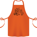 Tortoise Mushrooms Nature Mycology Cotton Apron 100% Organic Orange