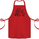 Tortoise Mushrooms Nature Mycology Cotton Apron 100% Organic Red