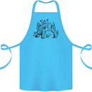 Tortoise Mushrooms Nature Mycology Cotton Apron 100% Organic Turquoise
