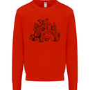 Tortoise Mushrooms Nature Mycology Kids Sweatshirt Jumper Bright Red