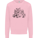 Tortoise Mushrooms Nature Mycology Kids Sweatshirt Jumper Light Pink