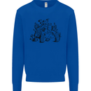 Tortoise Mushrooms Nature Mycology Kids Sweatshirt Jumper Royal Blue