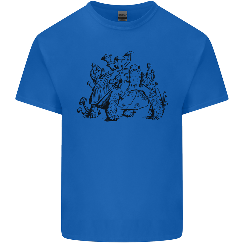 Tortoise Mushrooms Nature Mycology Kids T-Shirt Childrens Royal Blue