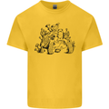 Tortoise Mushrooms Nature Mycology Kids T-Shirt Childrens Yellow