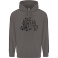 Tortoise Mushrooms Nature Mycology Mens 80% Cotton Hoodie Charcoal