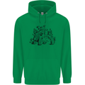 Tortoise Mushrooms Nature Mycology Mens 80% Cotton Hoodie Irish Green
