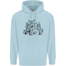 Tortoise Mushrooms Nature Mycology Mens 80% Cotton Hoodie Light Blue