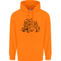 Tortoise Mushrooms Nature Mycology Mens 80% Cotton Hoodie Orange