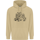 Tortoise Mushrooms Nature Mycology Mens 80% Cotton Hoodie Sand